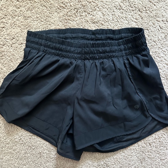 Athleta Black Athletic Shorts with Elastic Waistband - Picture 1 of 3